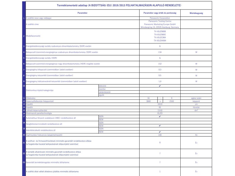 Panasonic TX-65JZ980E 65