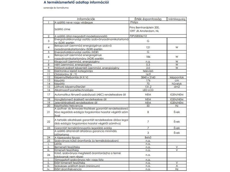 Philips The One 70PUS8506/12 70