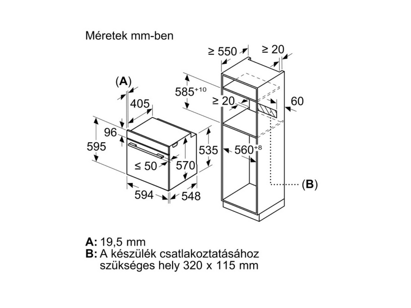 Bosch HRA574BS0 Beépíthető sütő