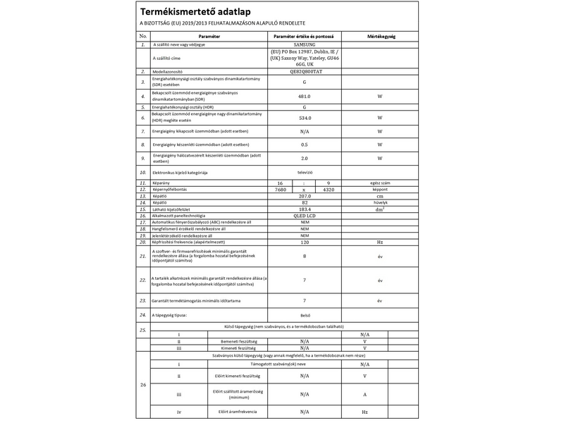 Samsung QE82Q800TATXXH 8K QLED Smart Tv