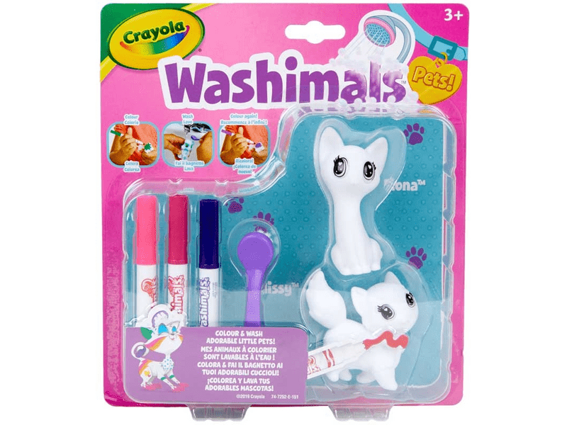 Crayola Washimals Lemosható állatfigurák, Cicák (74-7253)