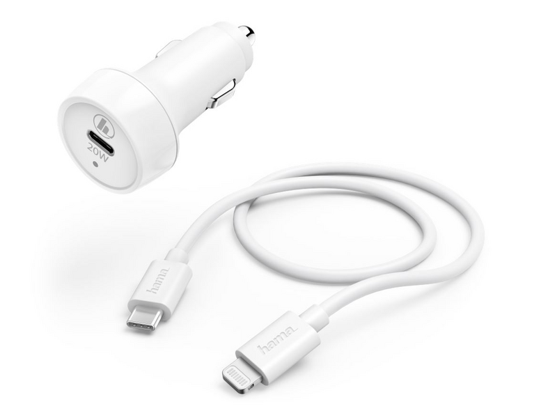 Hama 210564 Autós töltő + USB-C - Lightning kábel