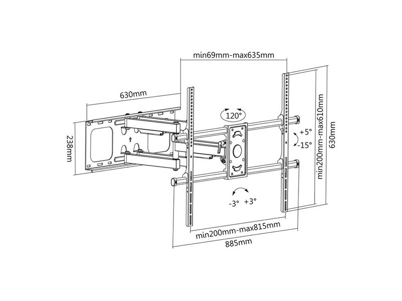 Stell SHO 8610 Kihúzható sima TV tartó 50