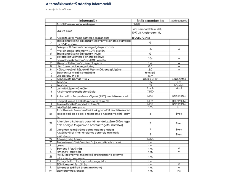 Philips 65OLED706/12 65