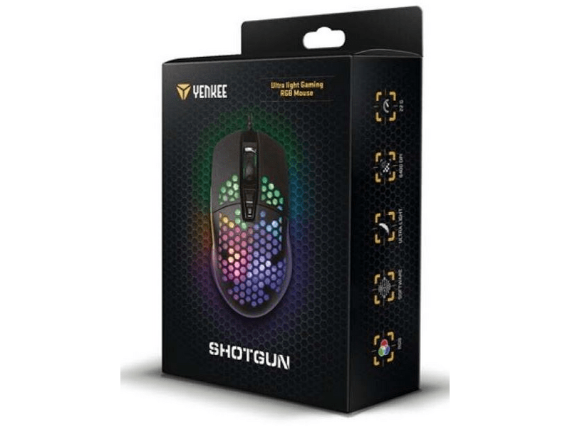 Yenkee Shotgun YMS 3030BK Gaming egér, fekete