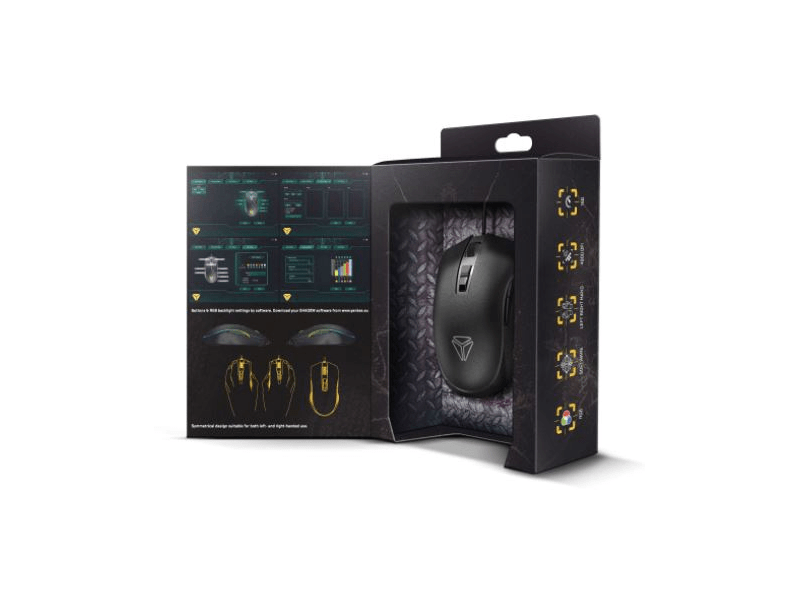 Yenkee YMS 3027 SHADOW Gamer egér, RGB, USB, Fekete