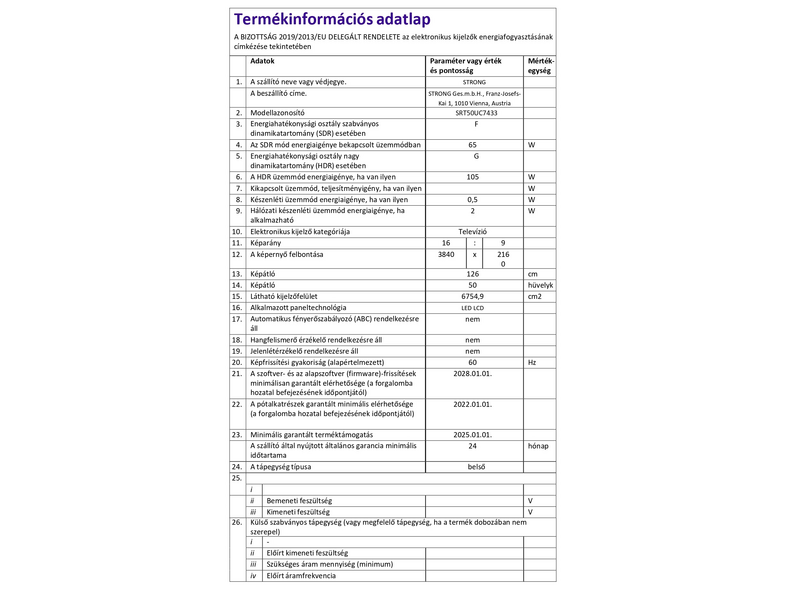 Strong SRT50UC7433 50