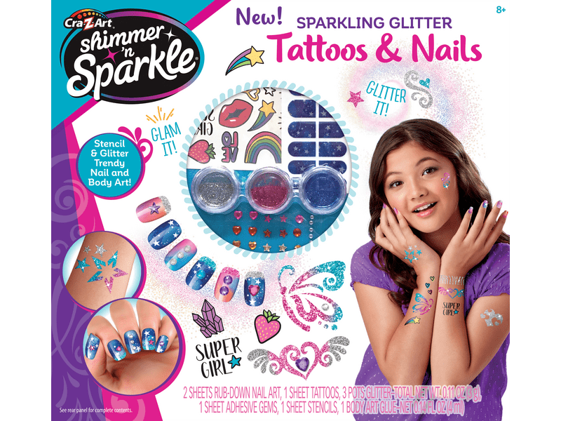 Cra-Z-Art Shimmer N Sparkle Csillogó tetoválások és körmök készlet (65502)