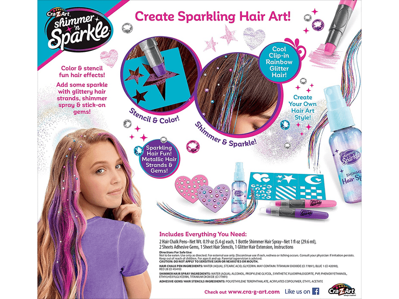 Cra-Z-Art Shimmer N Sparkle Csillogó fémes haj készlet (65539)