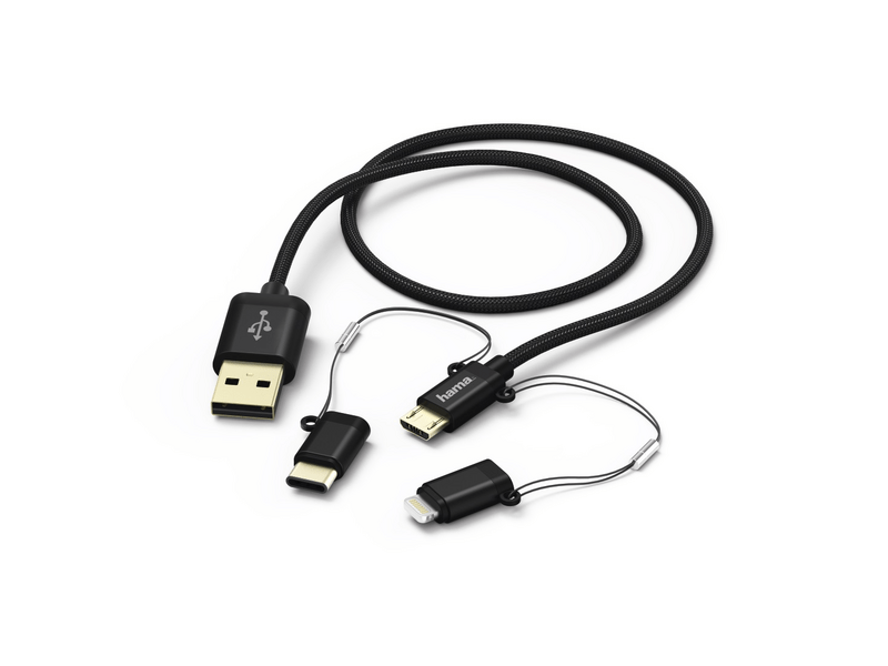 Hama 183304 MicroUSB / Type-C / Lightning kábel, 1,5m