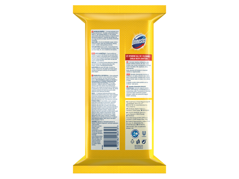 Domestos Lemon higiéniai törlőkendő, 100 db