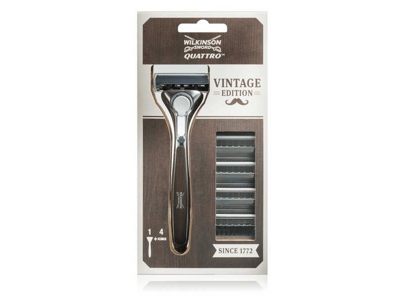 Wilkinson Sword Quattro Titanium Vintage Borotva + 4 db pótfej
