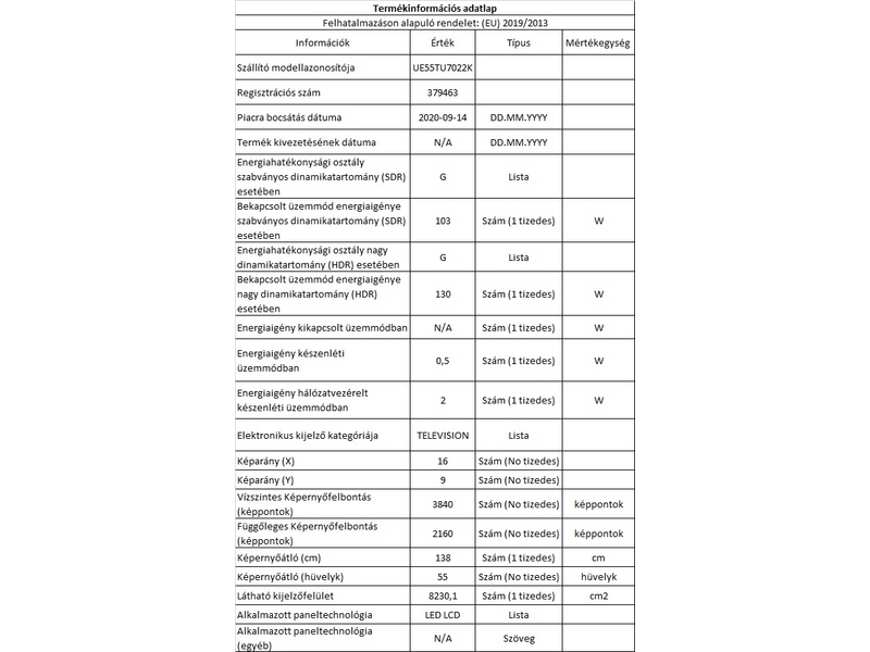 Samsung UE55TU7022KXXH 4K Ultra HD Smart LED Tv