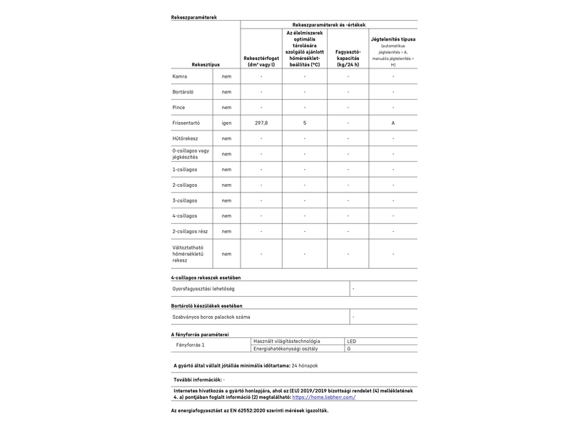 Liebherr Ksl 3130 Hűtőszekrény