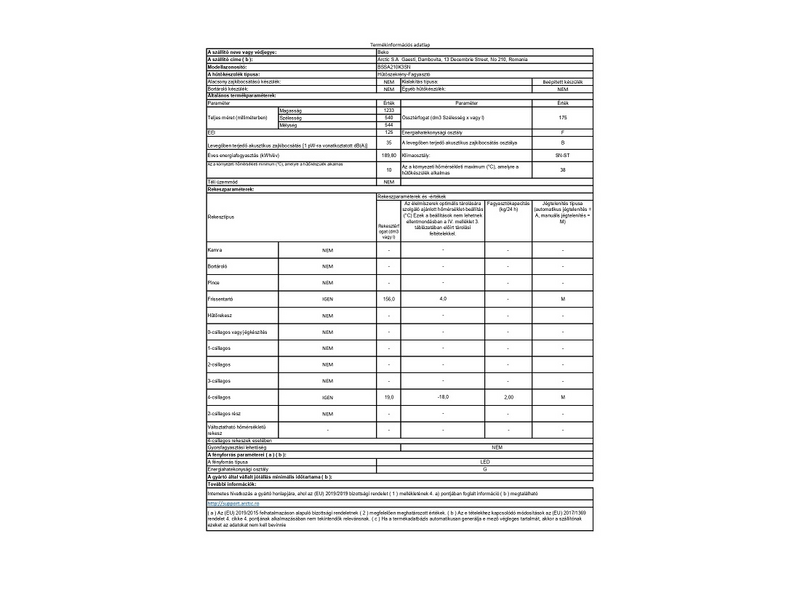 Beko BU 1153 N Beépíthető hűtőszekrény