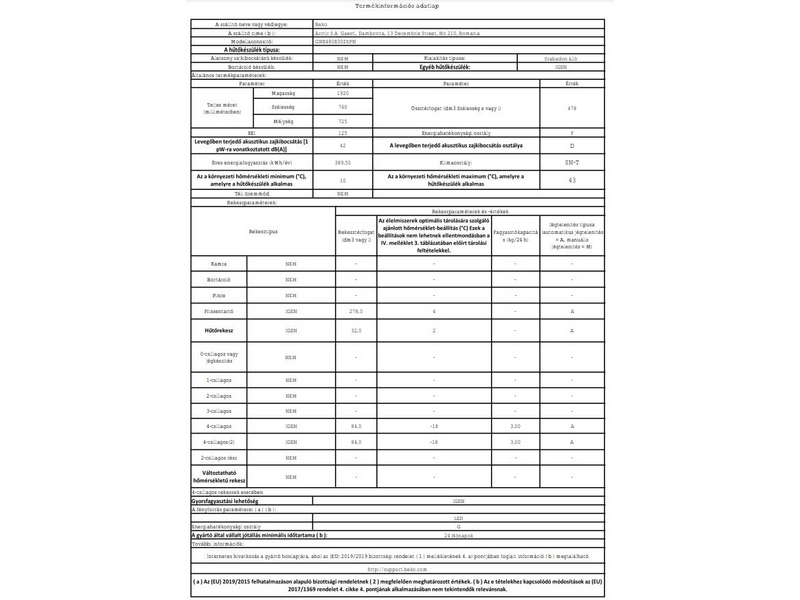 Beko GNE480E30ZXPN Side by Side Hűtőszekrény