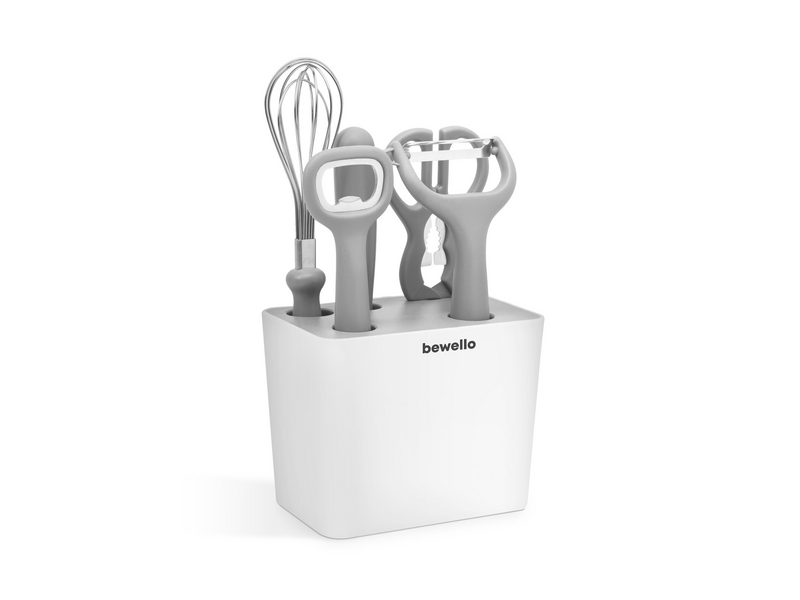 Bewello Konyhai eszköz szett, tartóval, 5+1 részes, műanyag (BW1006)