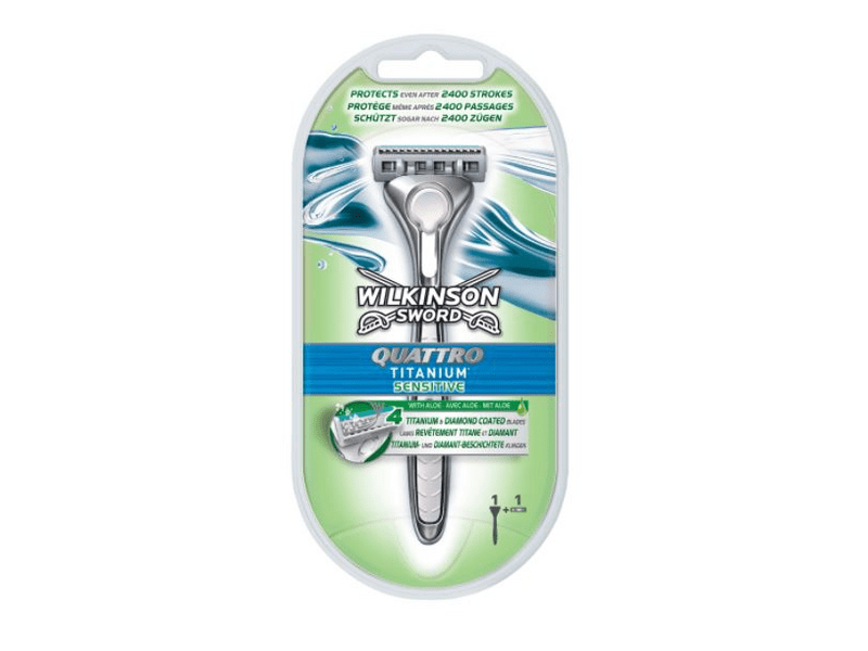 Wilkinson Quattro Titanium Sensitive Borotva + 1 db betét