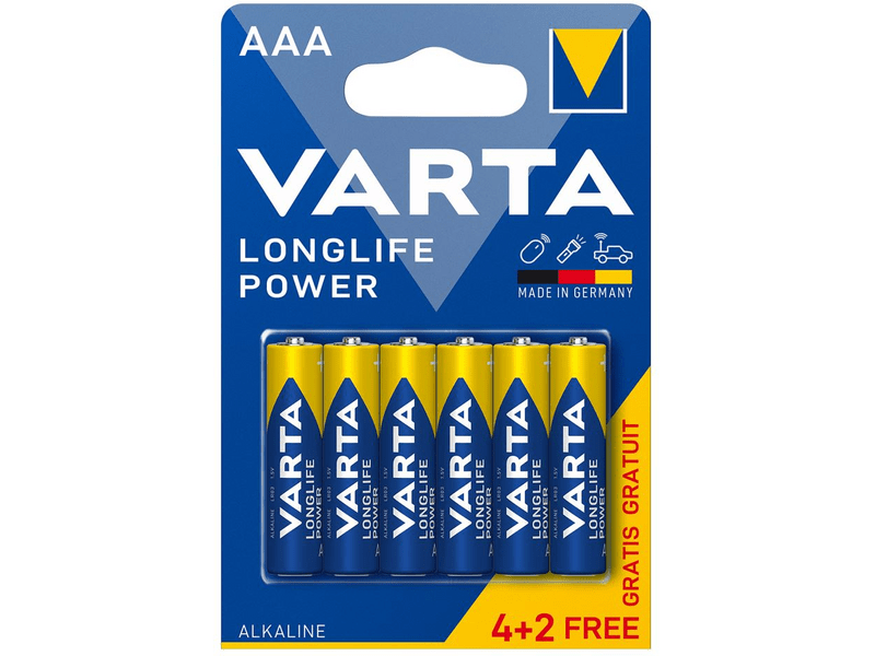 VARTA LONGLIFE POWER mikro/ AAA/ LR03 baterija BL4+2