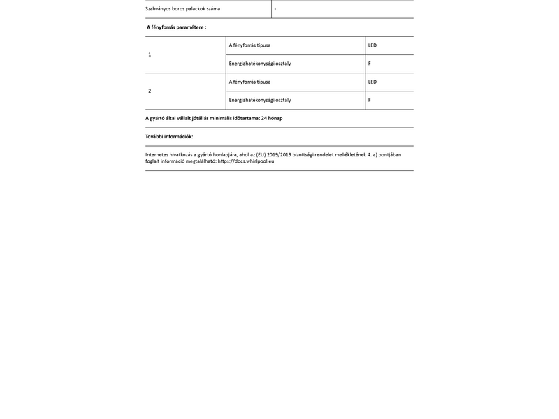 Whirlpool W84BE 72 X 2 Alulfagyasztós kombinált hűtőszekrény