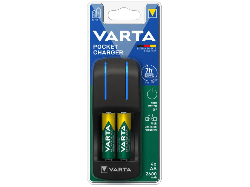 VARTA Pocket töltő + 4db AA 2600 mAh akkumulátor