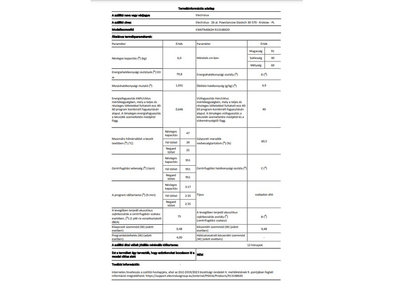 Electrolux EW6TN4062H PerfectCare felültöltős mosógép
