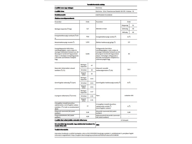 Electrolux EW6TN3265H PerfectCare 600 Felültöltős mosógép