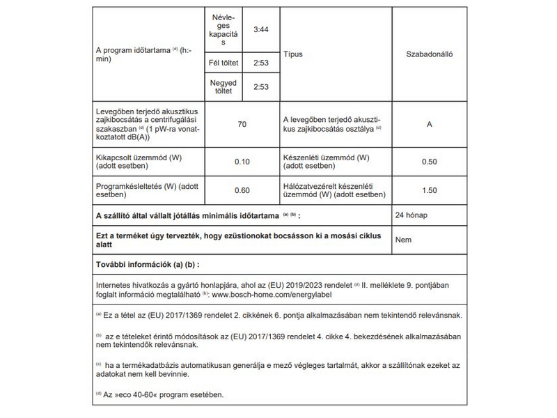 Bosch WAV28KH1BY Elöltöltős mosógép