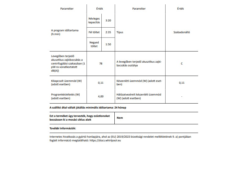 Whirlpool TDLRB 65241BS EU/N Felültöltős mosógép
