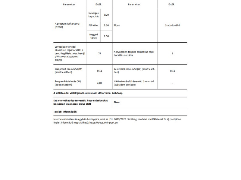 Whirlpool TDLRB 65242BS EU/N Felültöltős mosógép