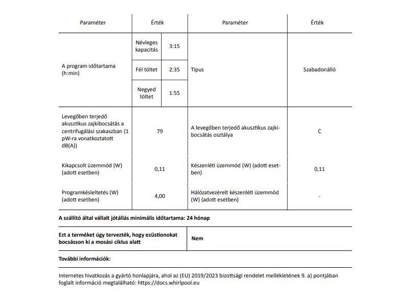 Whirlpool TDLRB 6241BS EU/N Felültöltős mosógép