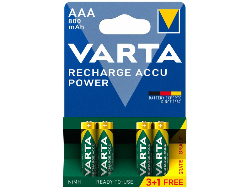 VARTA POWER akkumulátor mikro/ AAA 800 mAh BL3+1