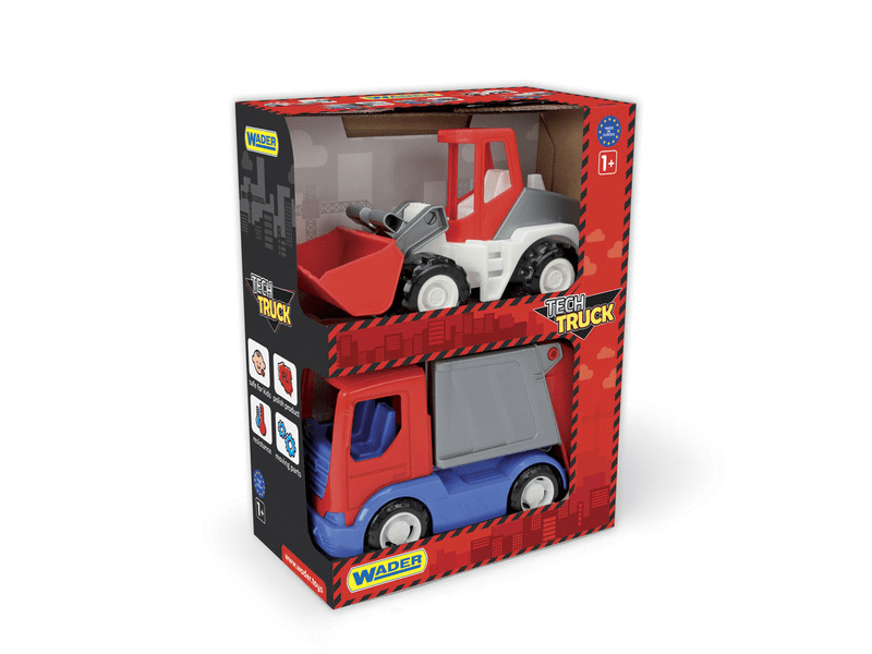 Wader Tech Truck Kukásautó és rakodógép szett (35373)