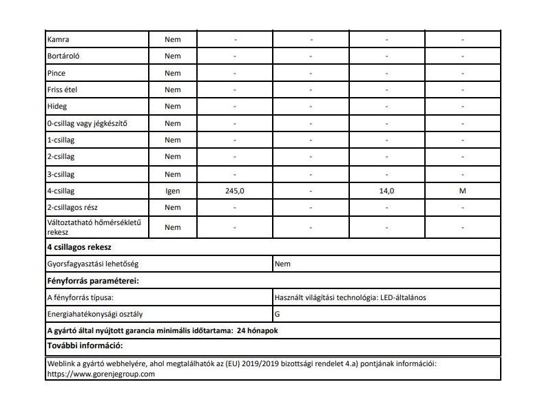 Gorenje FH251IW Fagyasztóláda
