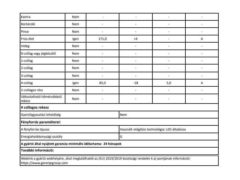 Gorenje NRK4181CS4 Alulfagyasztós hűtőszekrény, ezüst