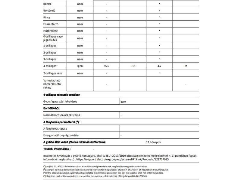 Zanussi ZYAN8FW0 Fagyasztószekrény, 82 l, 3 fiók