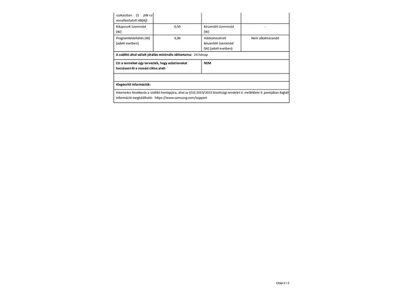 Samsung WW70T4020EE/LE Elöltöltős mosógép