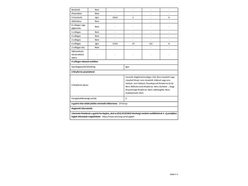 Samsung RB34A7B5DCE/EF Alulfagyasztós hűtőszekrény