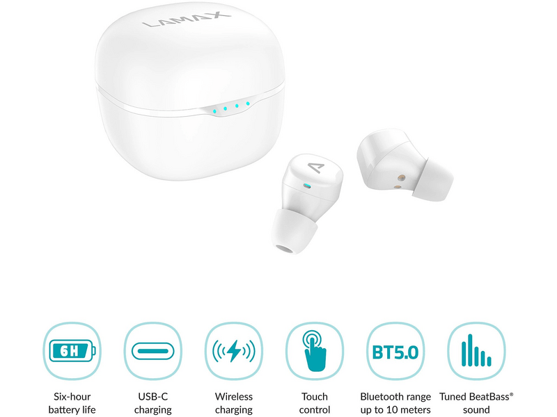 LAMAX Dots2 Touch White Bluetooth fülhallgató