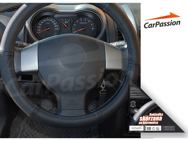 CarPassion 10066 Bőr kormányvédő, 49-51 cm