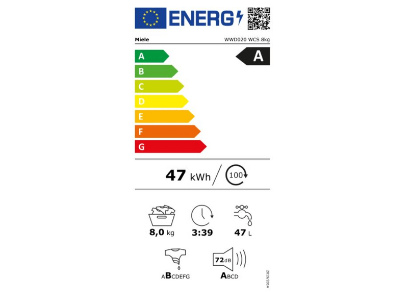 Miele WWD020 WCS Elöltöltős mosógép