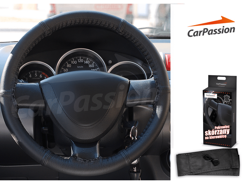 CarPassion 10051 Varrható bőr kormányvédő,