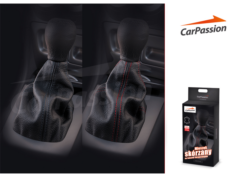 CarPassion 10055 Univerzális bőr váltózsák piros varrással