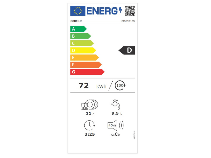 Gorenje GI561D10S Ugradbena perilica posuđa