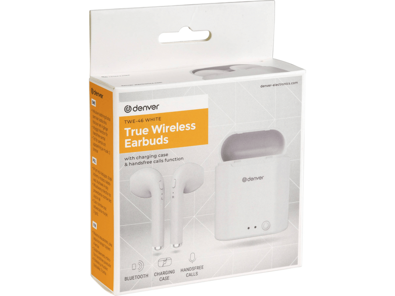 Denver TWE-46 Bluetooth fülhallgató, fehér