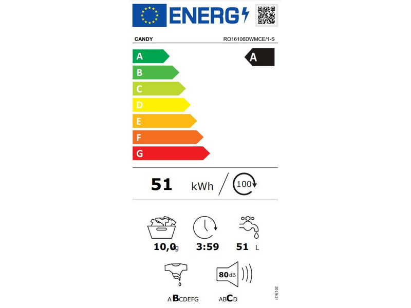 Candy RO16106DWMCE/1-S Elöltöltős mosógép