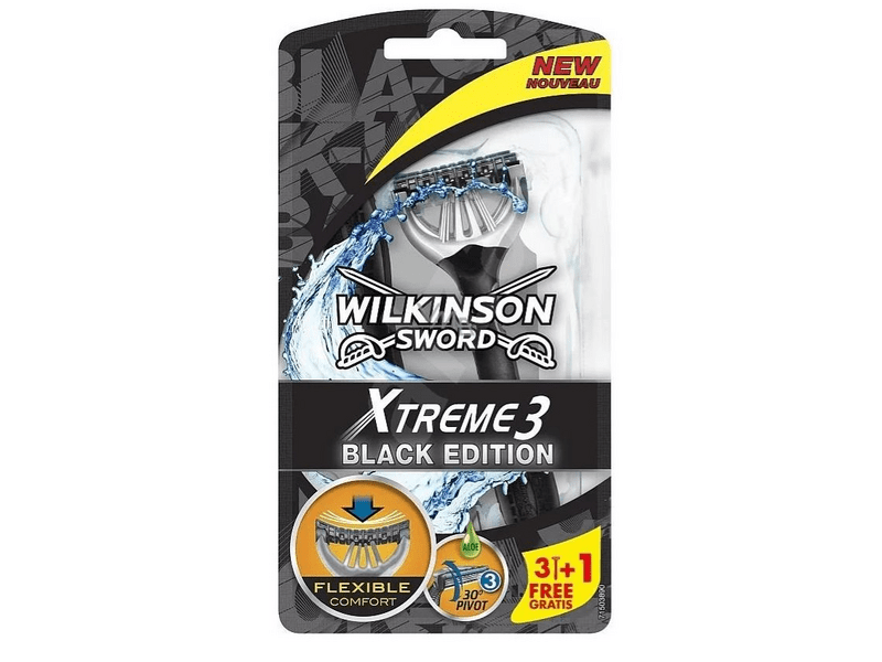 Wilkinson Xtreme3 black edition férfi eldobható borotva, 4 db