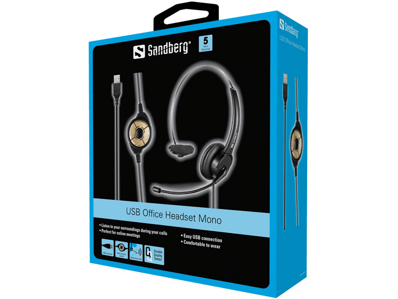 Sandberg USB Office Headset Mono Fejhallgató (126-28)