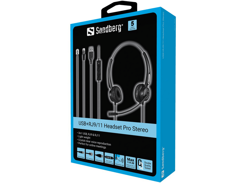 Sandberg USB+RJ9/11 Headset Pro Stereo Fejhallgató (126-30)