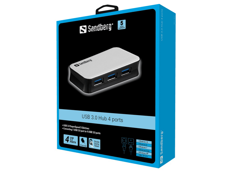 Sandberg USB 3.0 Elosztó 4 porttal (133-72)